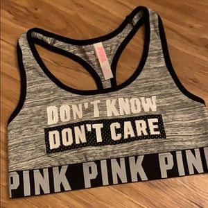 New don’t know don’t care sport bra